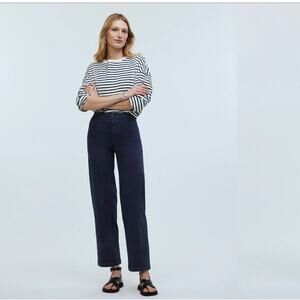 Madewell Emmett Wide-Leg Crop Pants in Ink Blue Size 24